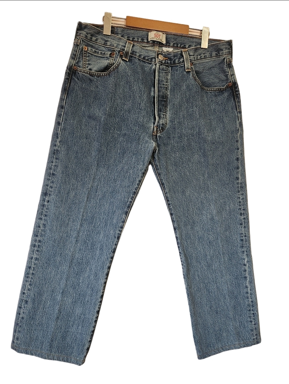 Levi's 501 Original Straight Leg Button Fly Med Wash Jeans Size 36x30 Y2K Retro